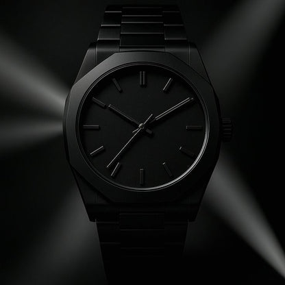 Aura Quartz Watch Black Lightweight Design Arabic Dial Black Aura Arabic Watch For Men Trendy Fiber Plastic Timepiece With Arabic Numerals